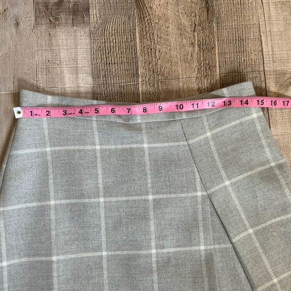 LOFT Window Pane Plaid Mini Skirt Light Grey SZ 4 - Picture 11 of 11